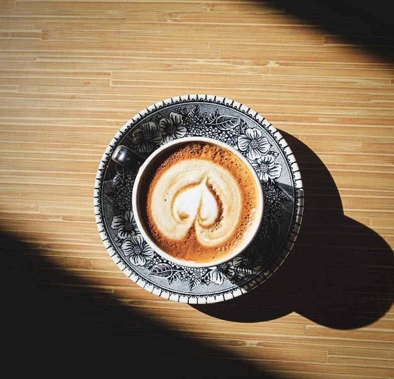 Free Coffee Latte Forming Heart Stock Photo