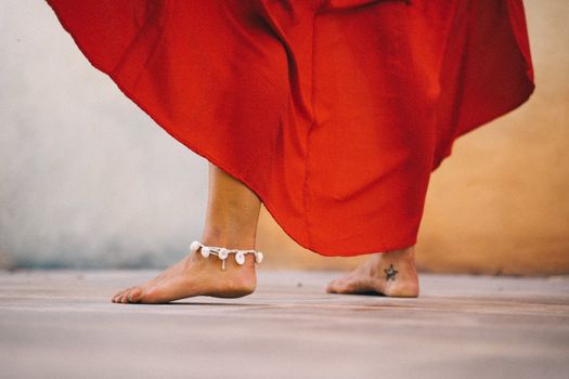  Photo Of a Bare Feet With Ankle  Accessory