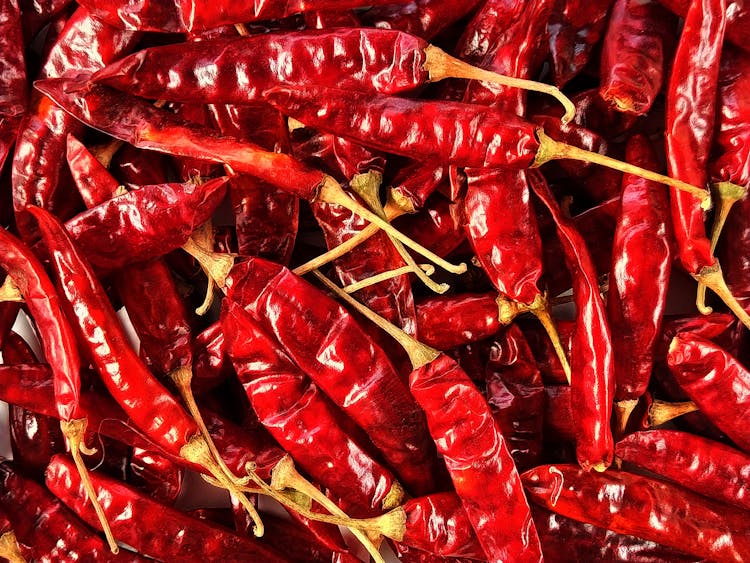 Pile Of Dried Red Chilli