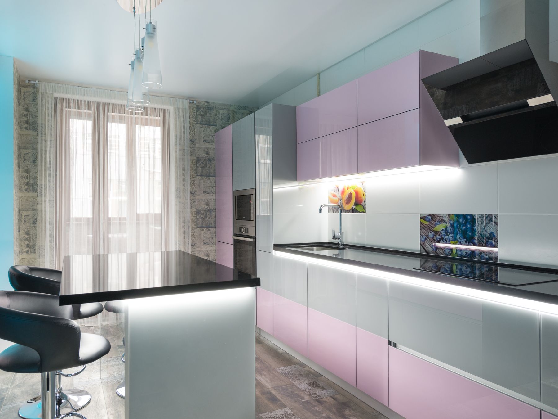 Kitchen Spraying in Earlsfield — dust sheets down and the room fully protected