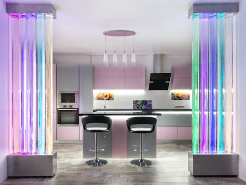 Modern kitchen with bubble walls