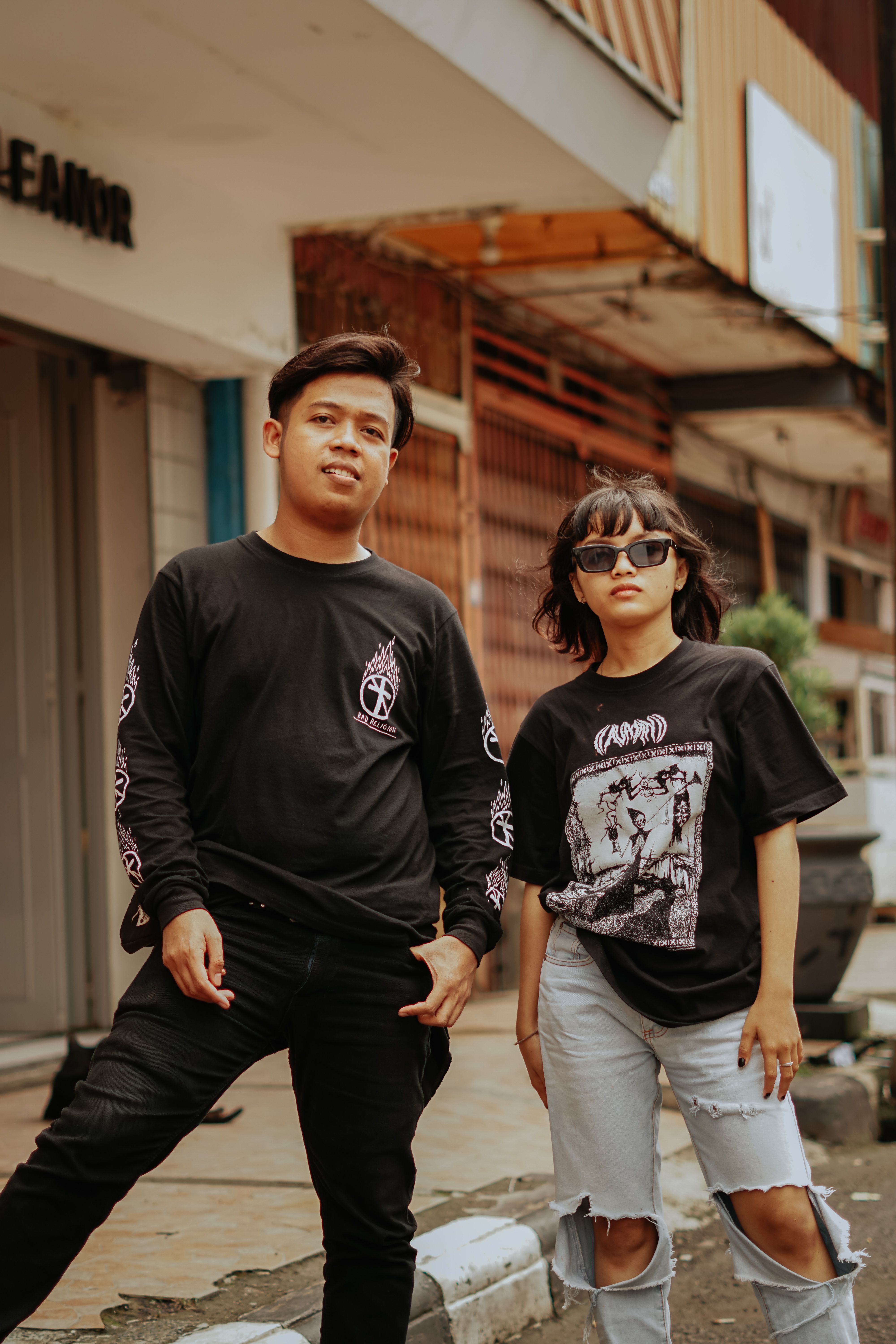 Camiseta Oversized Preta Estampada