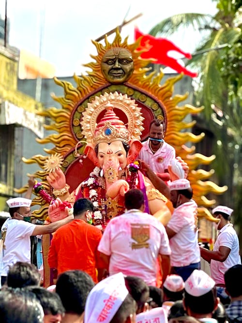 People Celebrating a Hindu Festival