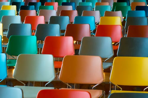 Free Colorful Empty Chairs Stock Photo