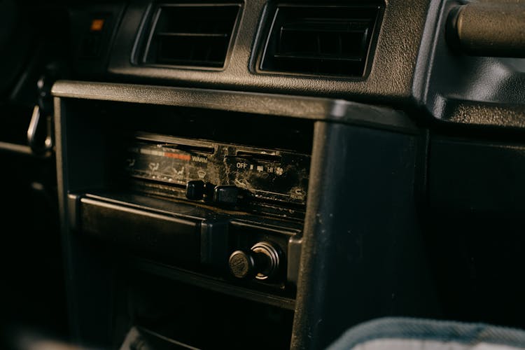 Close-Up Shot Of A Car Radio