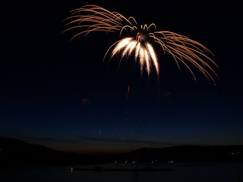 Aerial Photography of Fireworks Display during Night Time