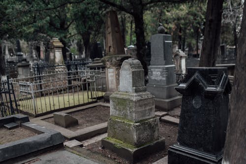 Photograph of a Cemetery with Headstones