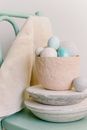 Eggs and Ornamental Balls in a Pot