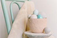 White Egg on White Ceramic Bowl