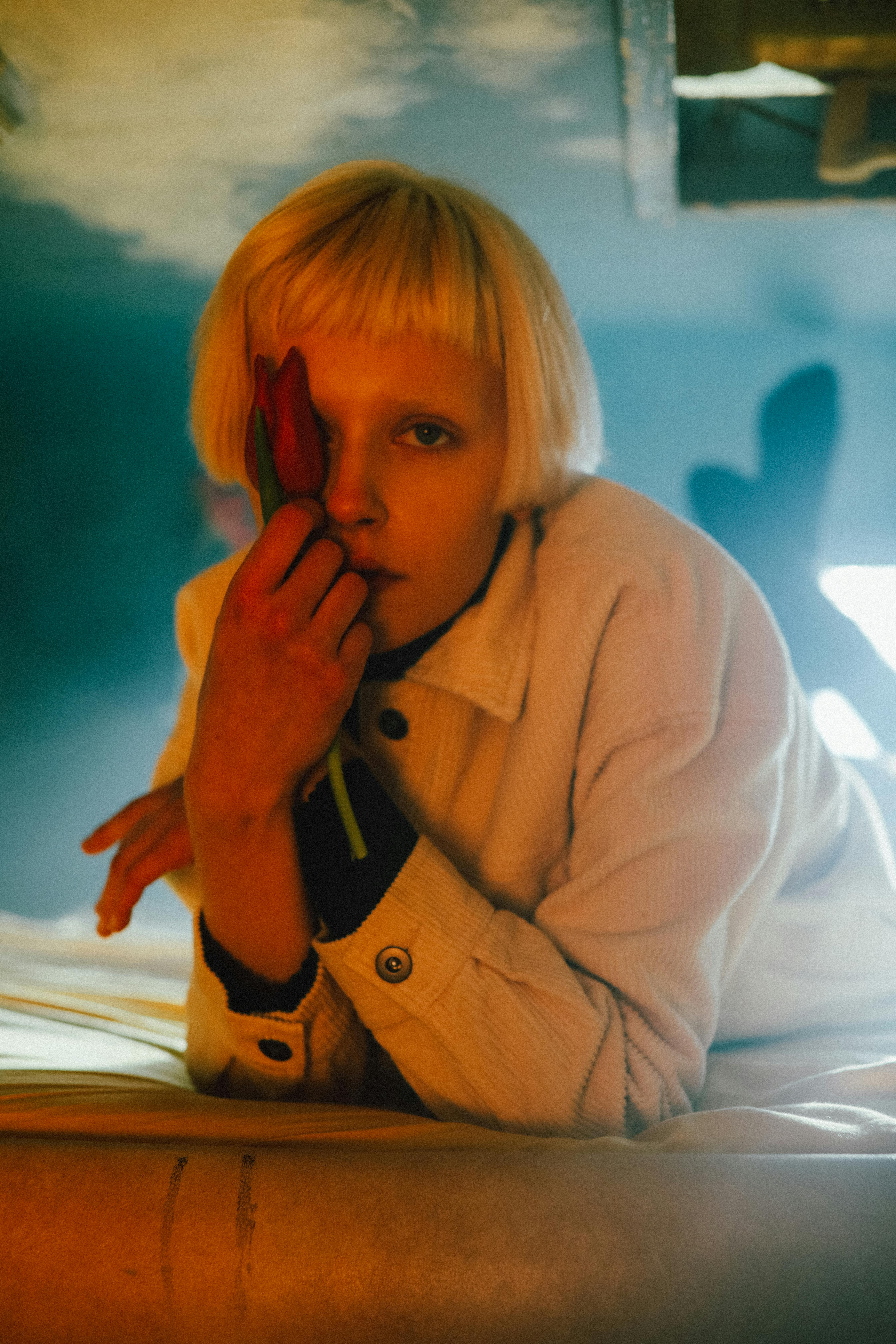 Woman in White Long Sleeve Shirt