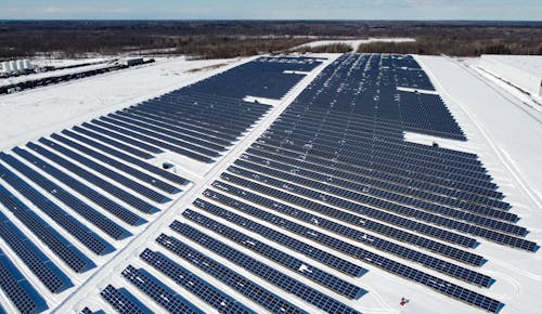  Solar Panels on Snow Covered Ground 