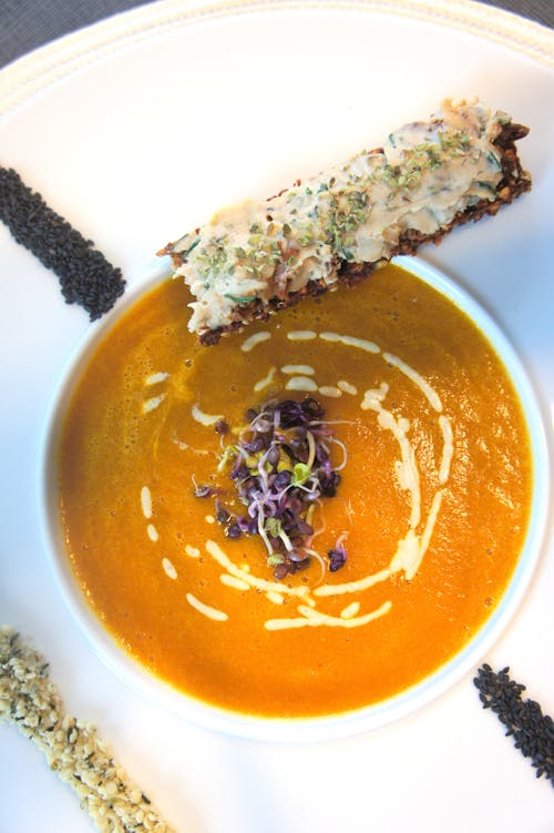 Pumpkin Soup on White Ceramic Bowl