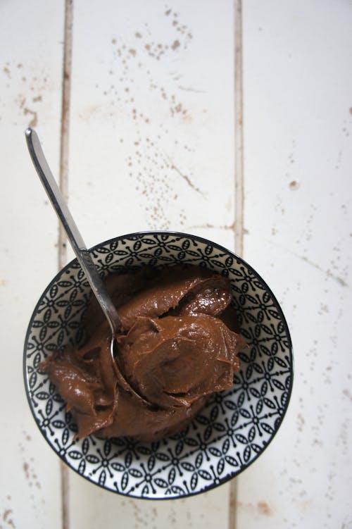 Free Bowl of Chocolate Spread With Spoon Stock Photo