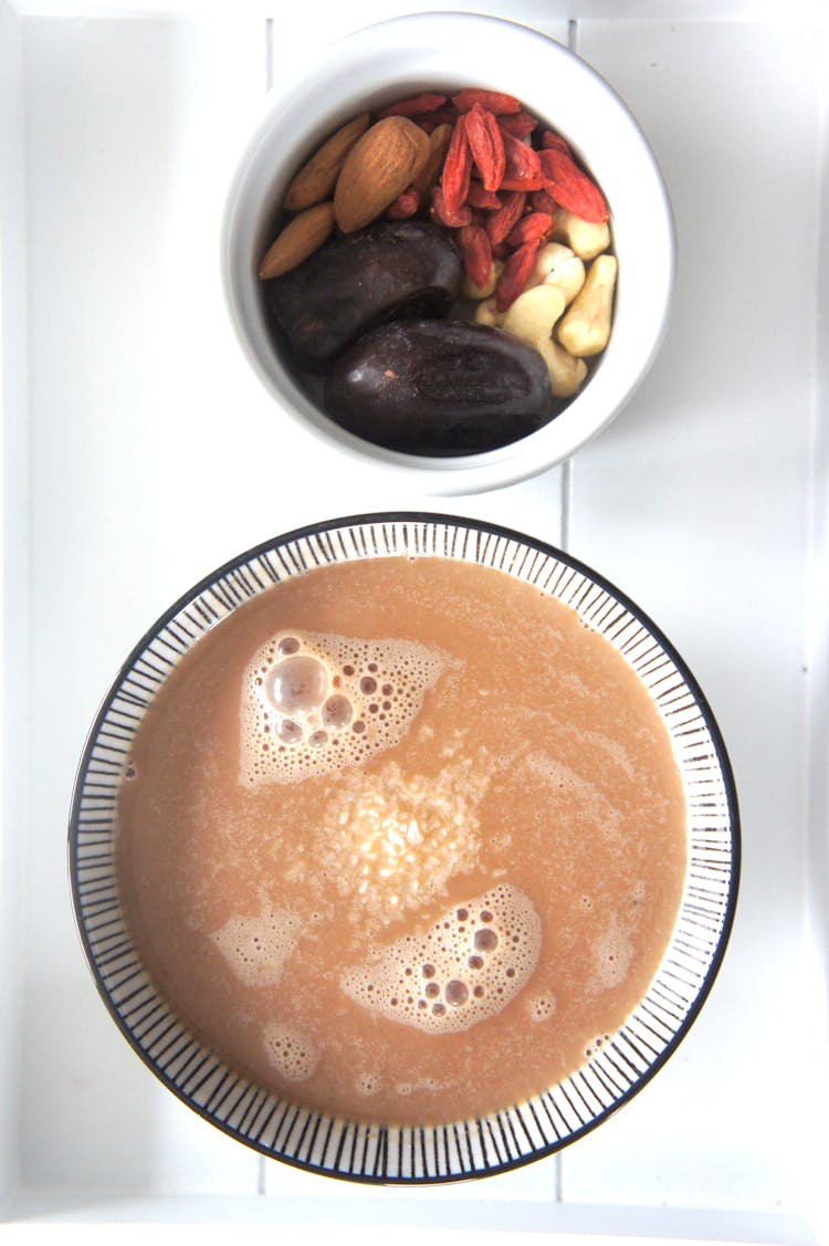 Hot Chocolate And A Bowl Of Nuts