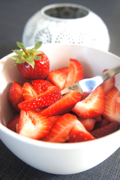 Free Chopped Strawberry in Bowl Stock Photo