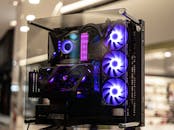 Desktop System Unit with Lighted Computer Fans