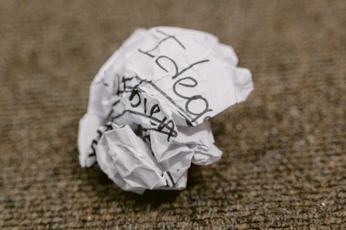 Close-Up Shot of a Crumpled Paper 