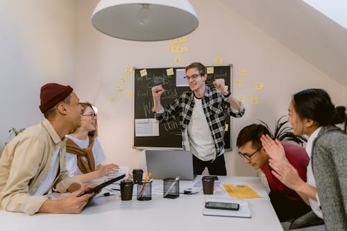 Free Office Team Having a Meeting Stock Photo