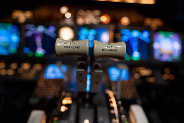 Control Lever In A Cockpit