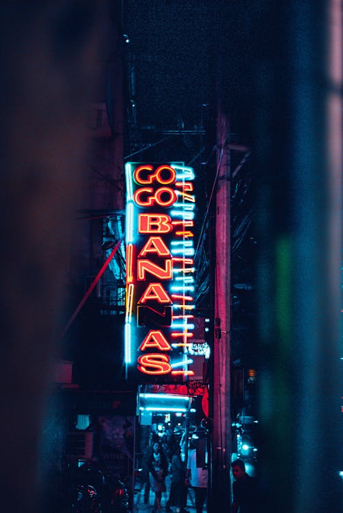 An Illuminated Neon Light Signage