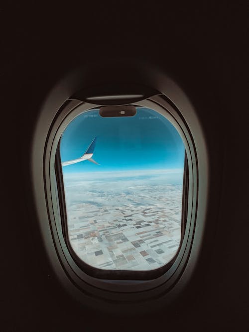 Free stock photo of airplane, airplane view, airplane window