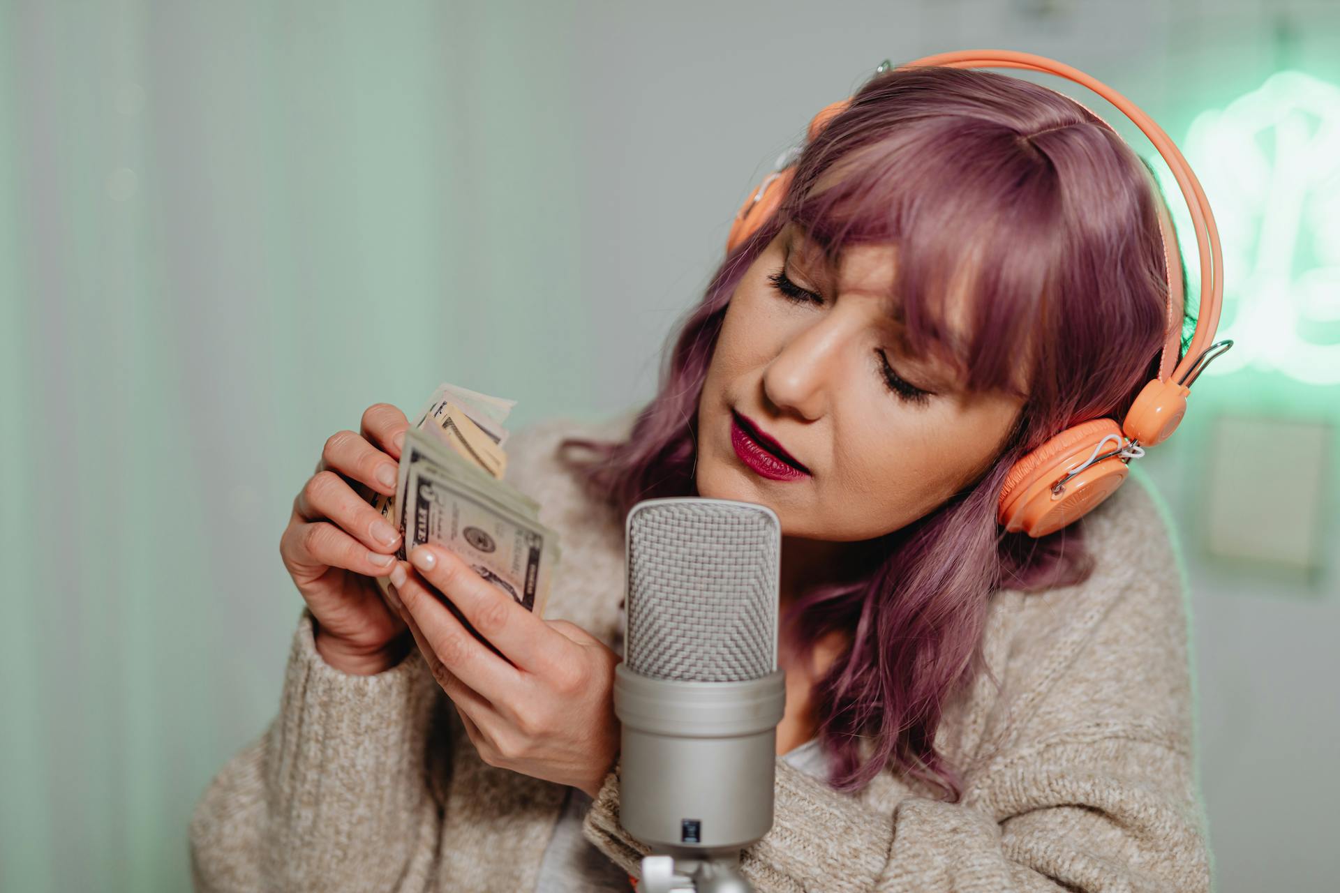 A Woman with Cash on Hand