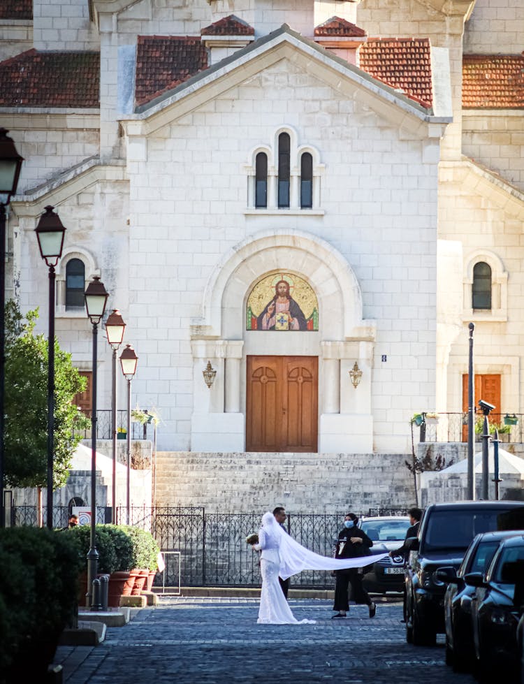 Facade Of Cathedral Of St Elias And St Gregory The Illuminator In Beirut, Lebanon