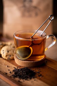 amber brown tea leaves