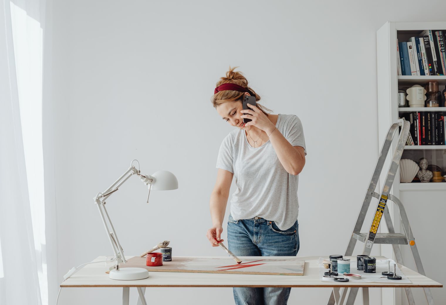 Commercial Decorating in Clerkenwell — careful masking before painting begins