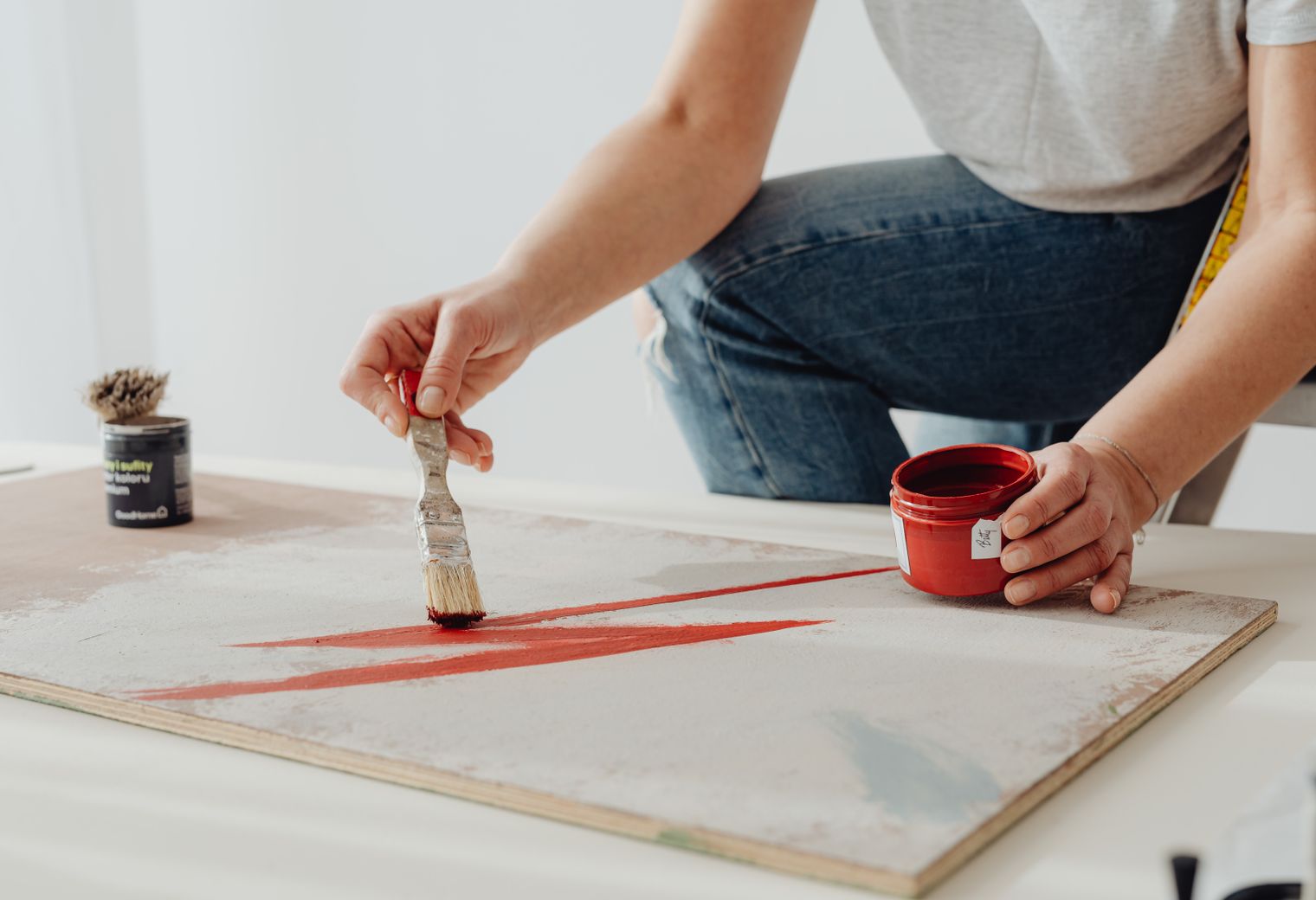 Masonry and Render Painting in Rainham — careful masking before painting begins