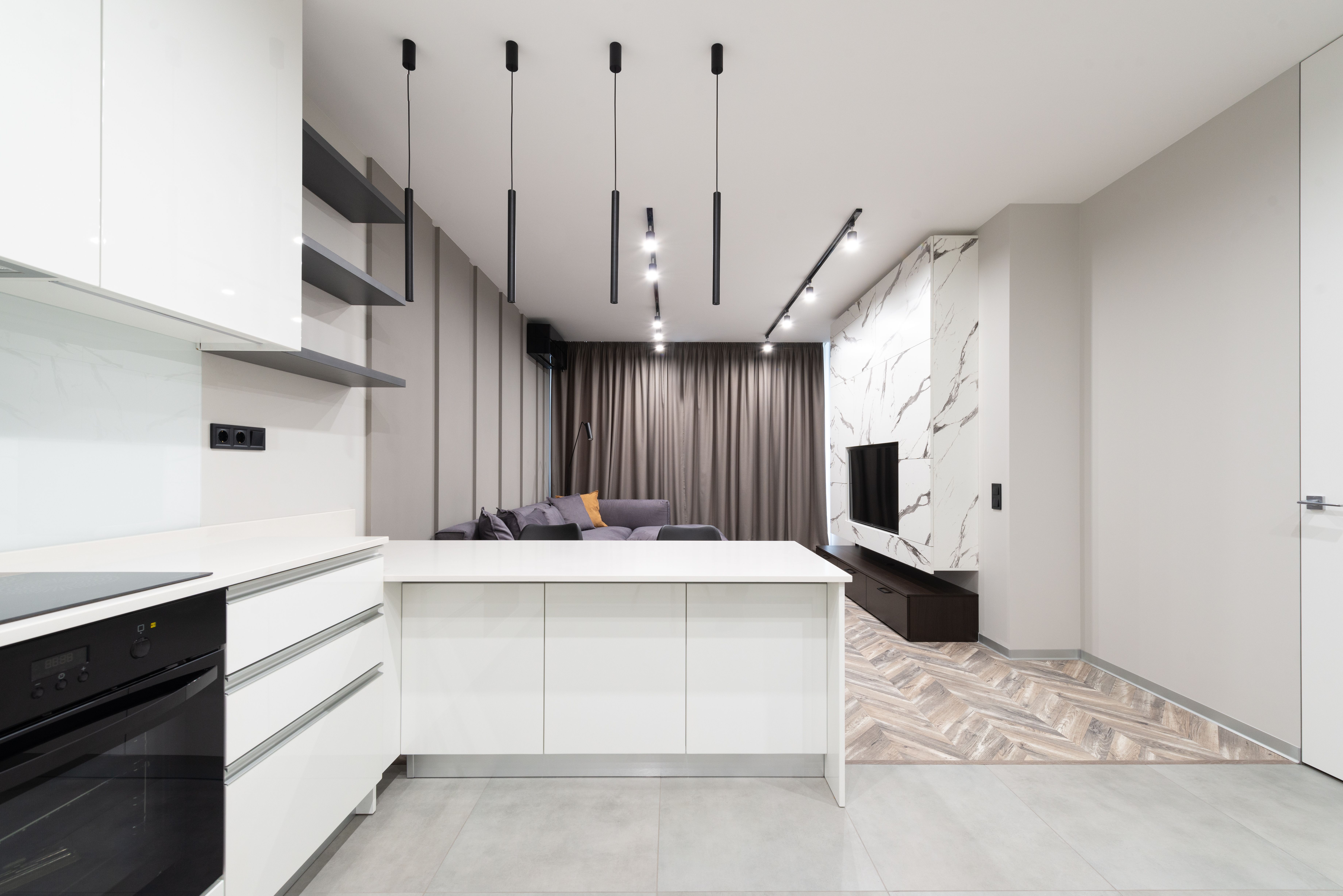 Modern studio apartment interior for a single person - average weekly expenses for a single person