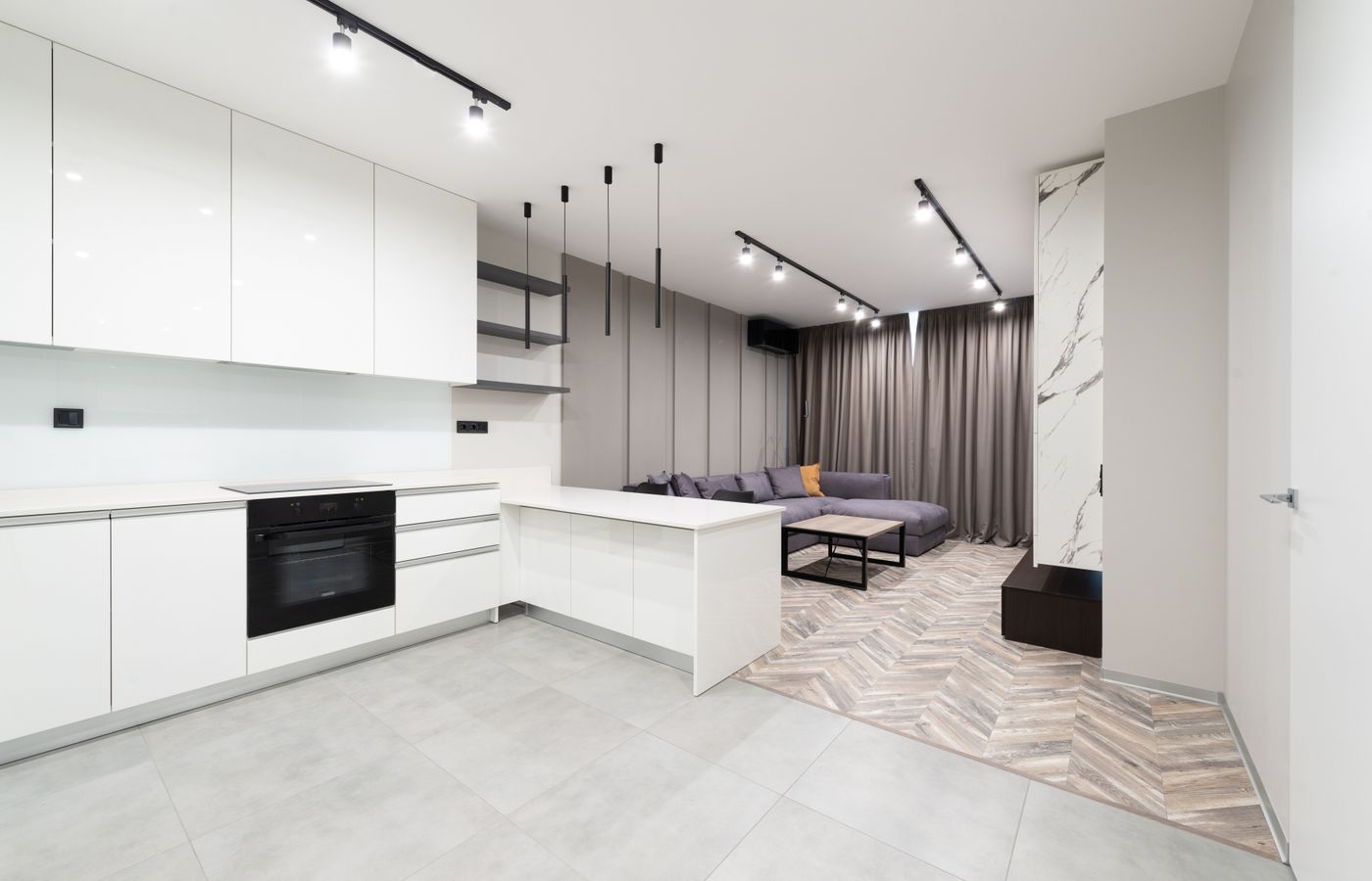 Luxury High-Gloss Modular Kitchen