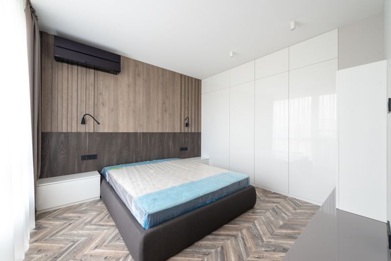 Spacious modern bedroom with minimalist design
