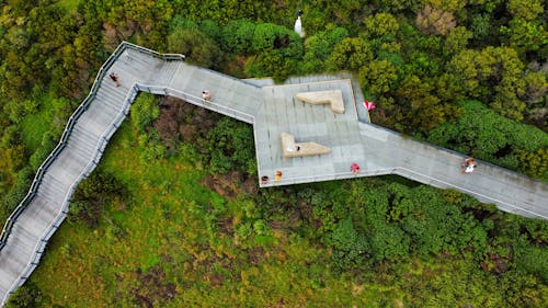 Free Aerial View of a Footbridge Stock Photo
