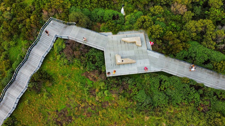 Aerial View Of A Footbridge