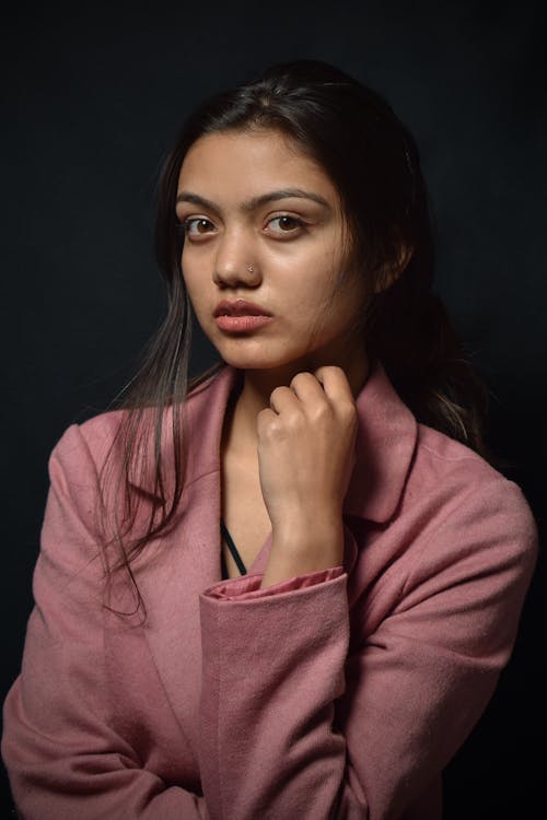 Woman in Pink Blazer