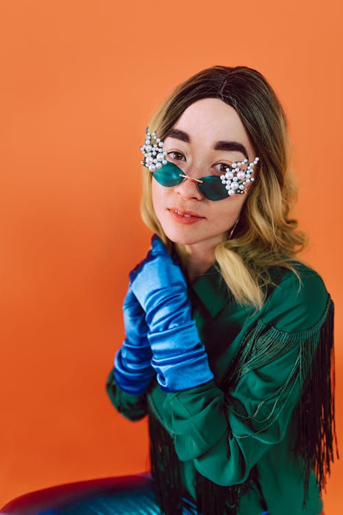 A Fashionable Young Woman with Accessory Sunglasses