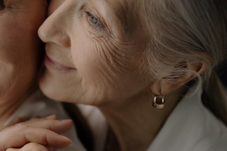 Close-Up Shot Of An Elderly Woman