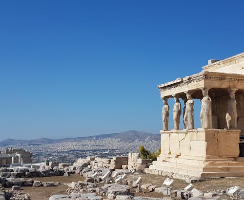 The Historical Ancient Acropolis Temple of Parthenon in Greece