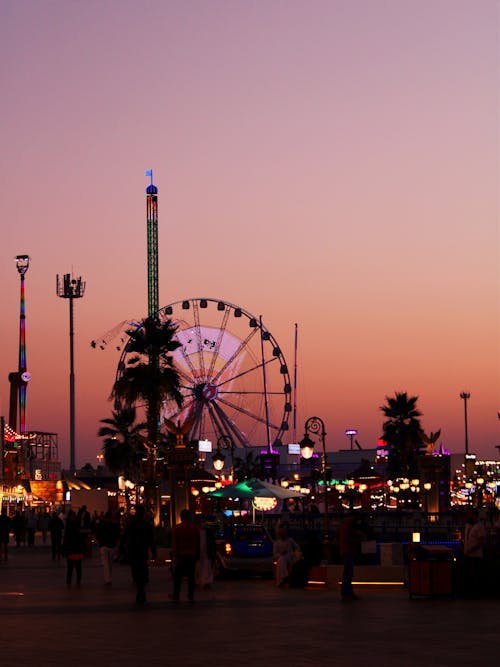 An Amusement Park at Night