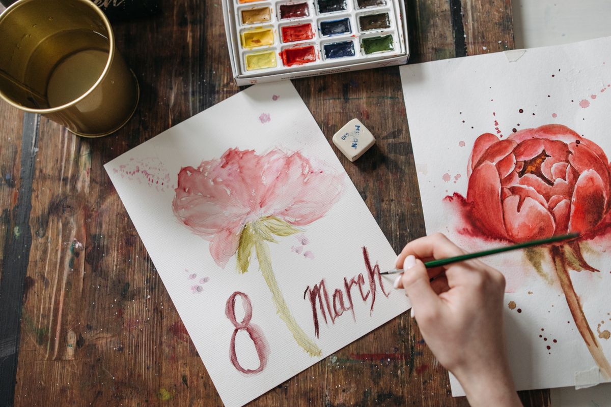 Baby shower invitation ideas with a hand painting a watercolour floral card
