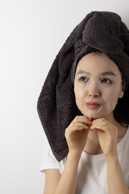 Free Woman with Towel on her Head Stock Photo