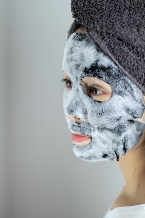 Free Close Up Photo Of Woman With Sheet Mask Stock Photo