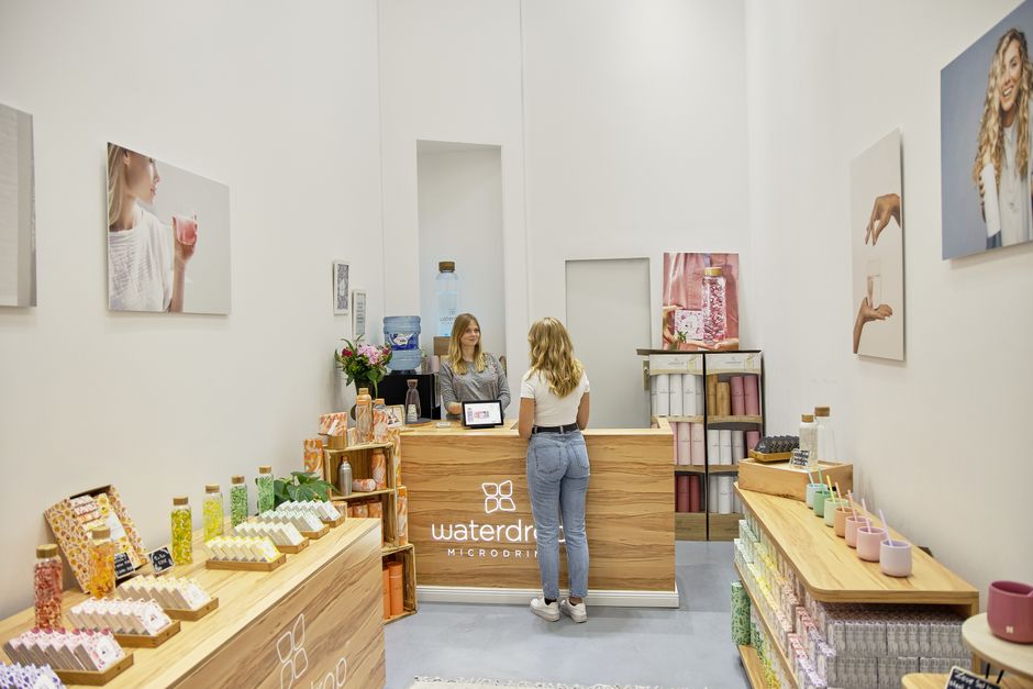 Eco-friendly retail display with sustainable POSM stands for beverages