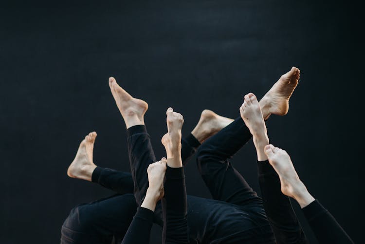 Group Of Dancers Barefoot