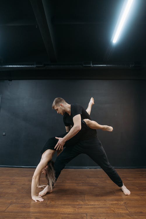 Couple Dancing at a Dance Studio