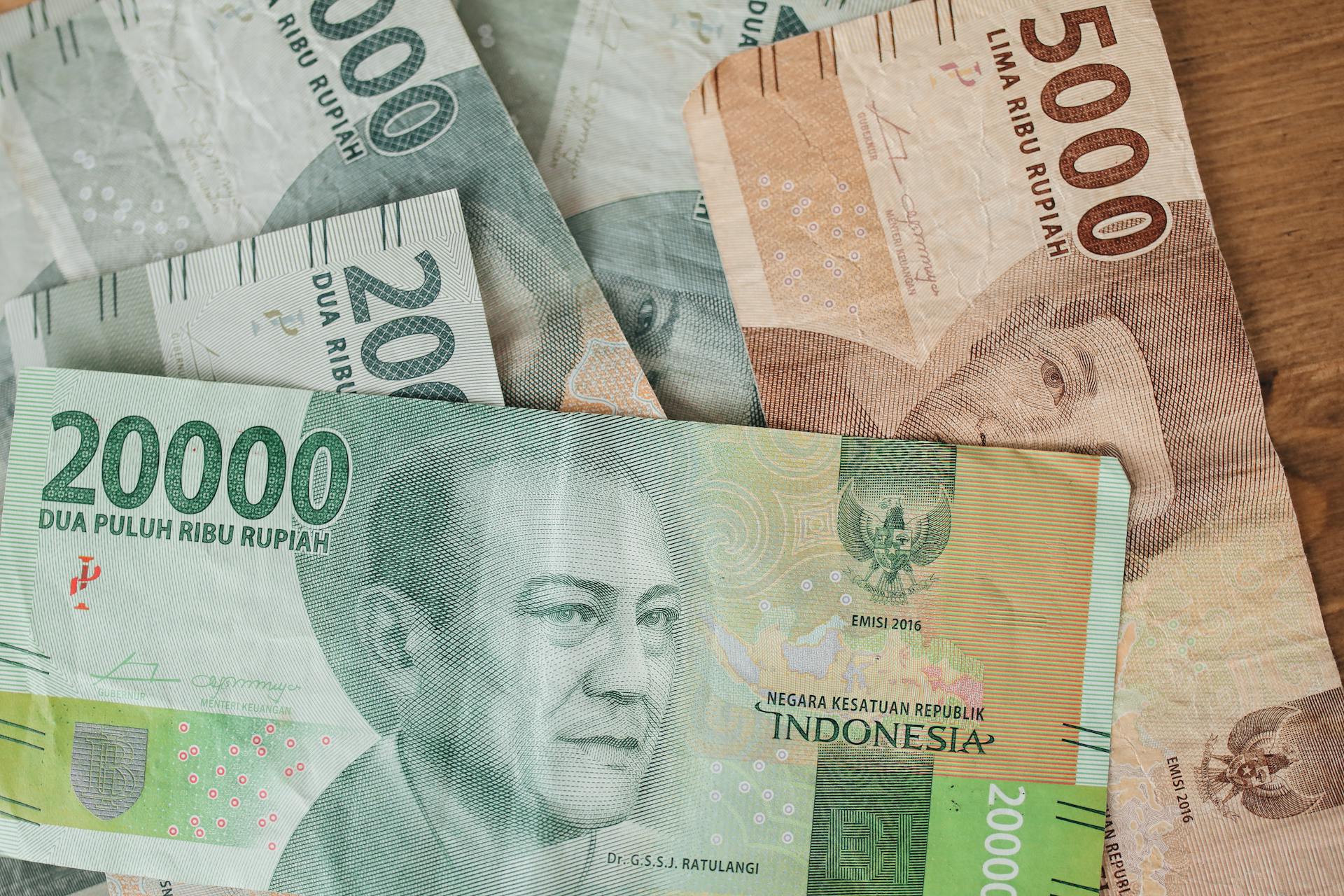 A Variety of Indonesian Currency