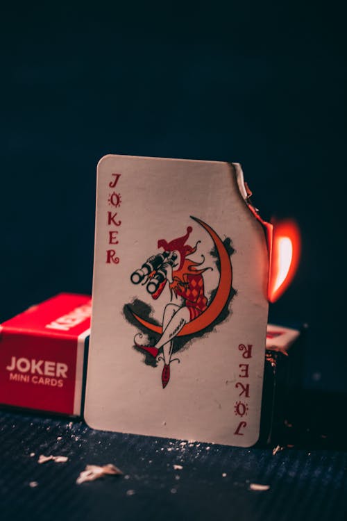 Free stock photo of fire, joker, playing cards