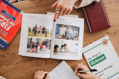 Free Pictures in a Book Stock Photo