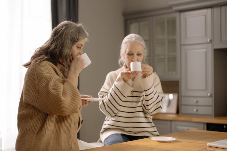 Photo Of Elderly Women Drinking Coffee